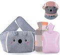 1L Wearable Hot Water Bottle Belt, Plush Koala Cover, Cold/Hot Wrap, Purple