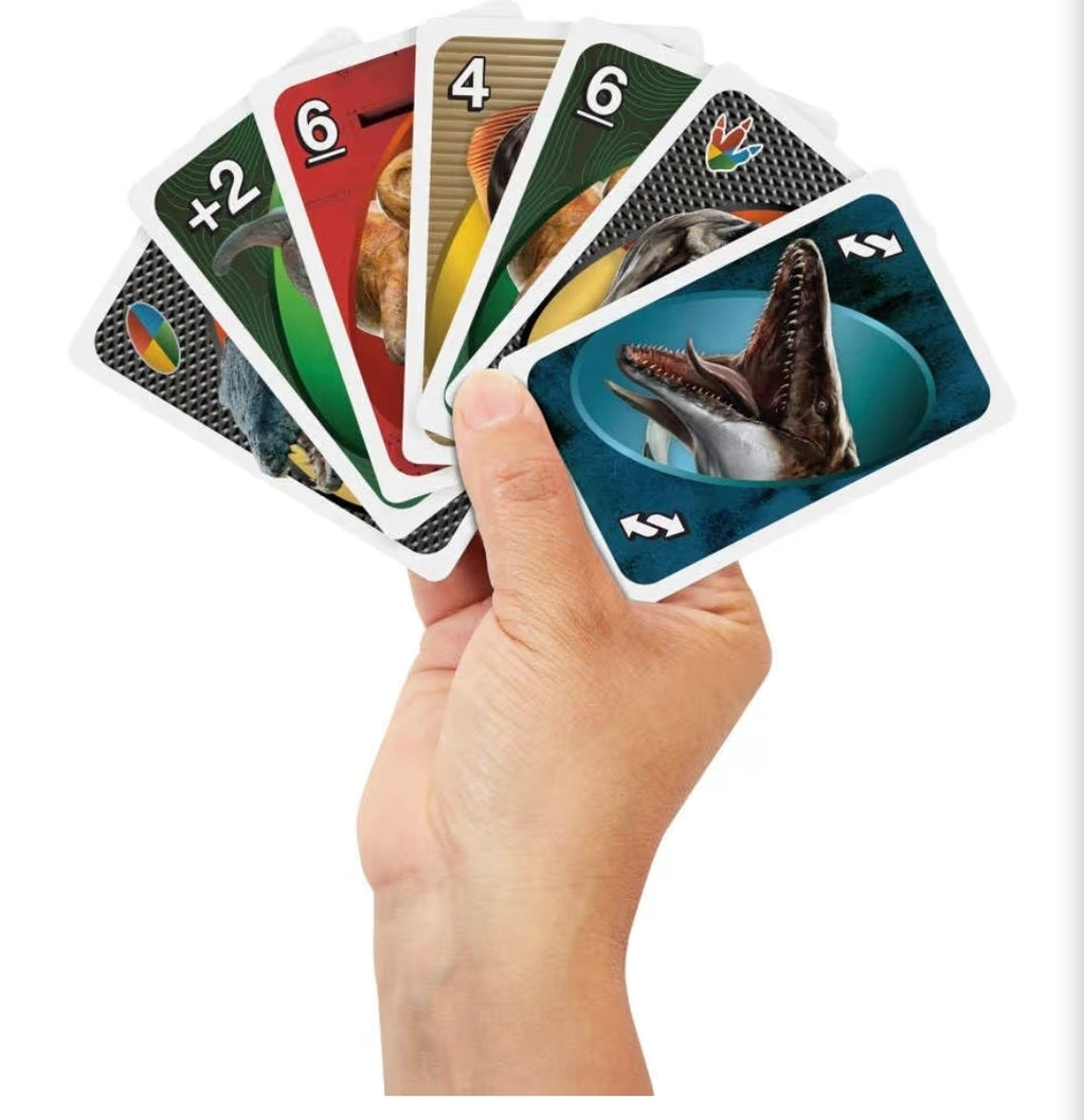 UNO Jurassic World Rebirth Card Game by Mattel – 2–10 Players