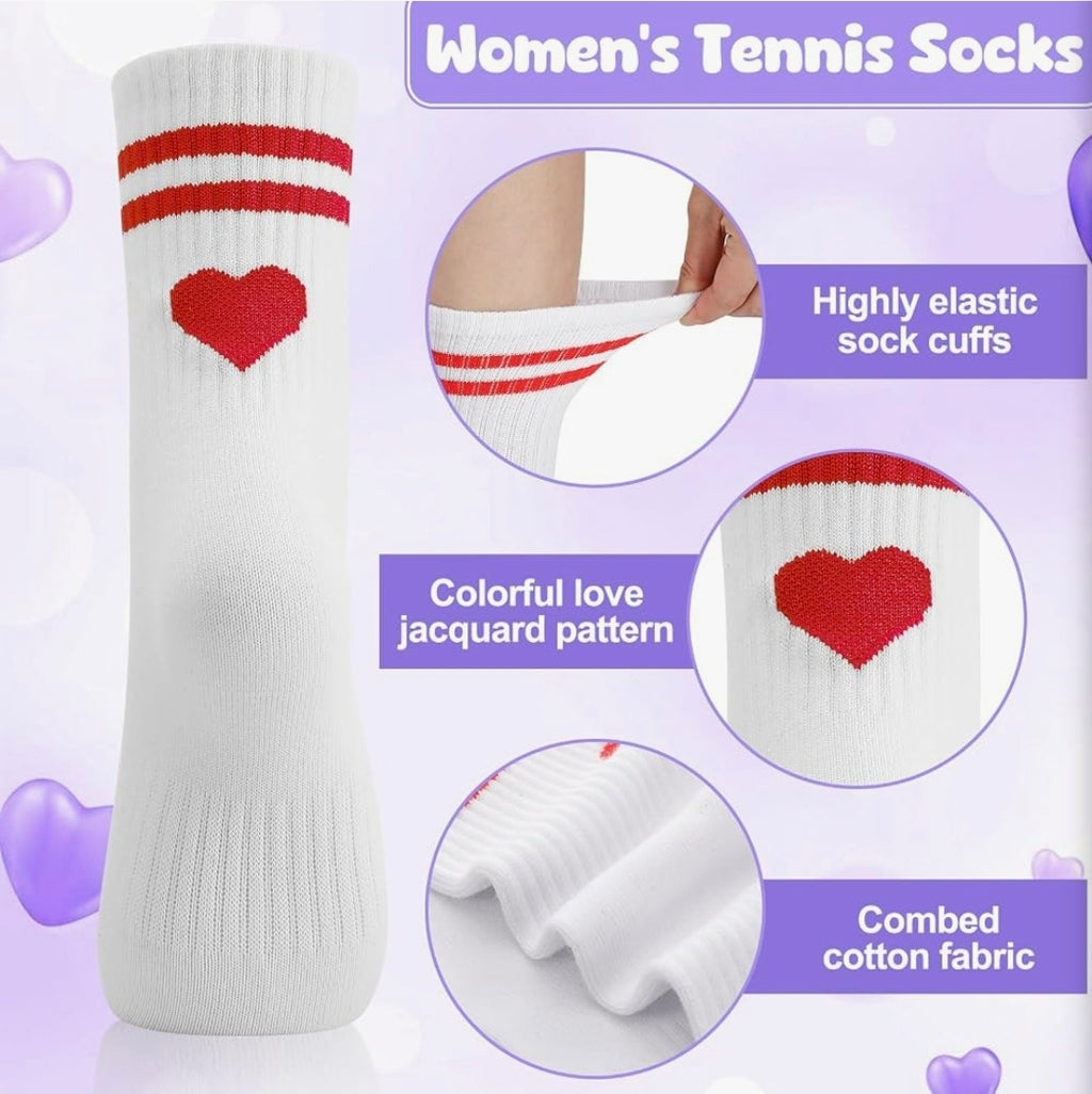 Zuimei 4 Pairs Crew Socks Women, Ladies Sports Gym Socks 5-8