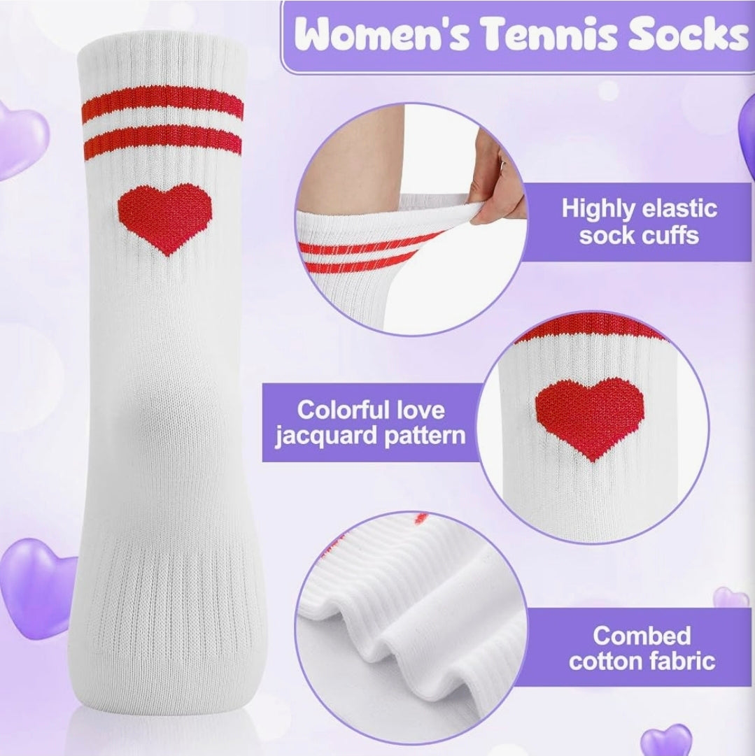Zuimei 4 Pairs Crew Socks Women, Ladies Sports Gym Socks 5-8