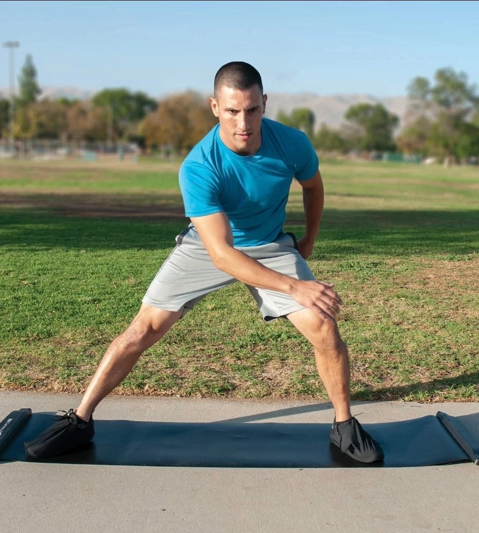 ProSourceFit Slide Board Mat for Exercise 6’ with End Stops, Booties & Carry bag