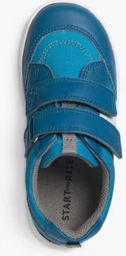 Start-Rite Enigma Boy’s Leather Trainers Bright Blue Leather UK 2