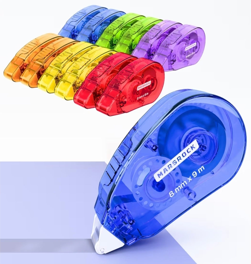 Marsrock glue tape roller 12 Pack Double Sided Tape Roller for Crafts, 8mm x 9m Glue Tape