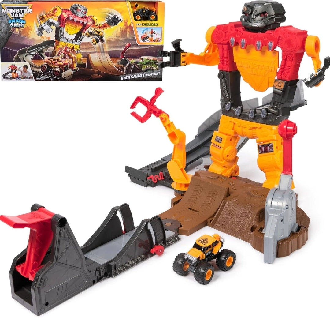 Monster Jam Smash & Bash Playset – Monster Truck Toy for Kids