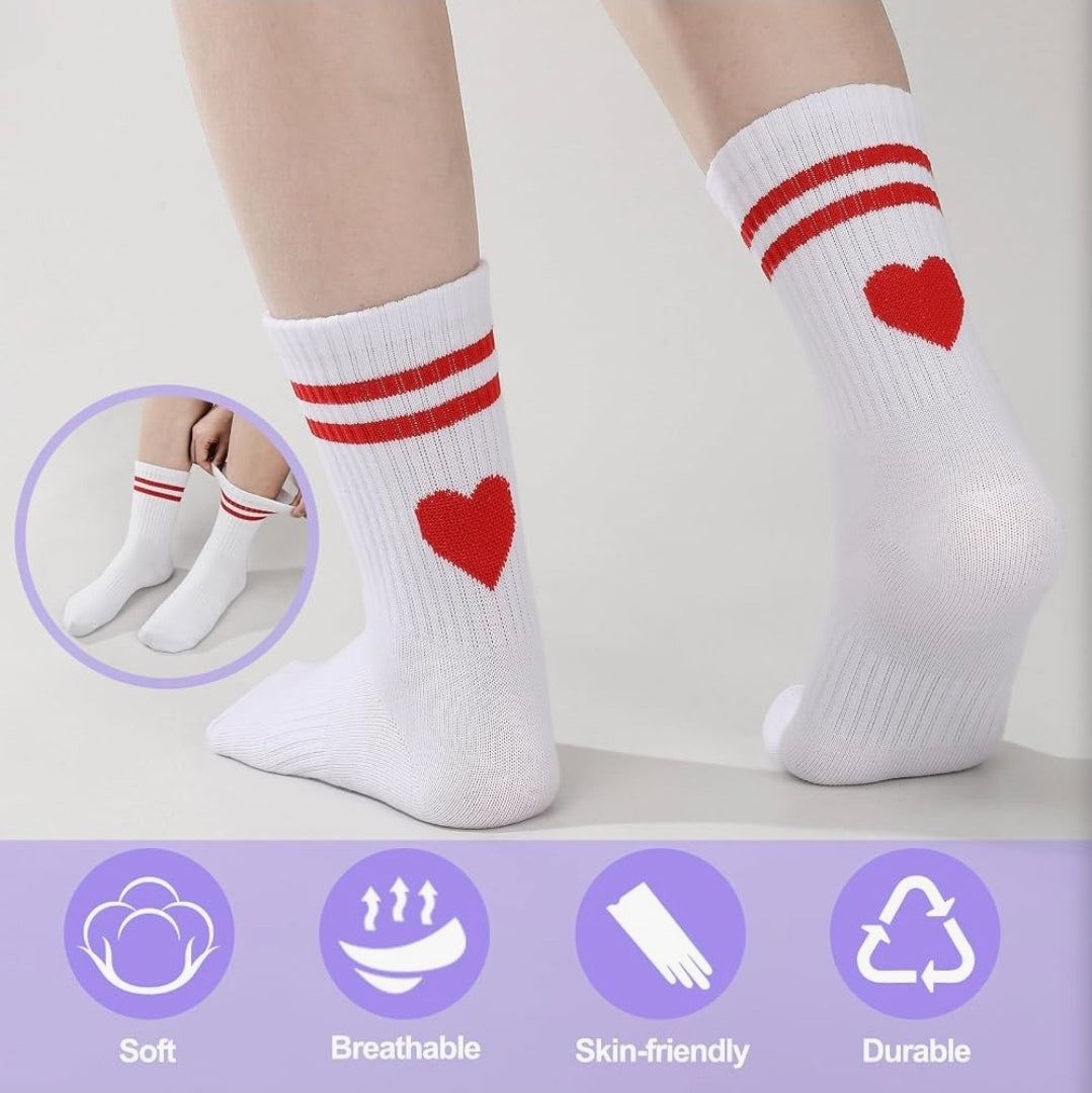 Zuimei 4 Pairs Crew Socks Women, Ladies Sports Gym Socks 5-8