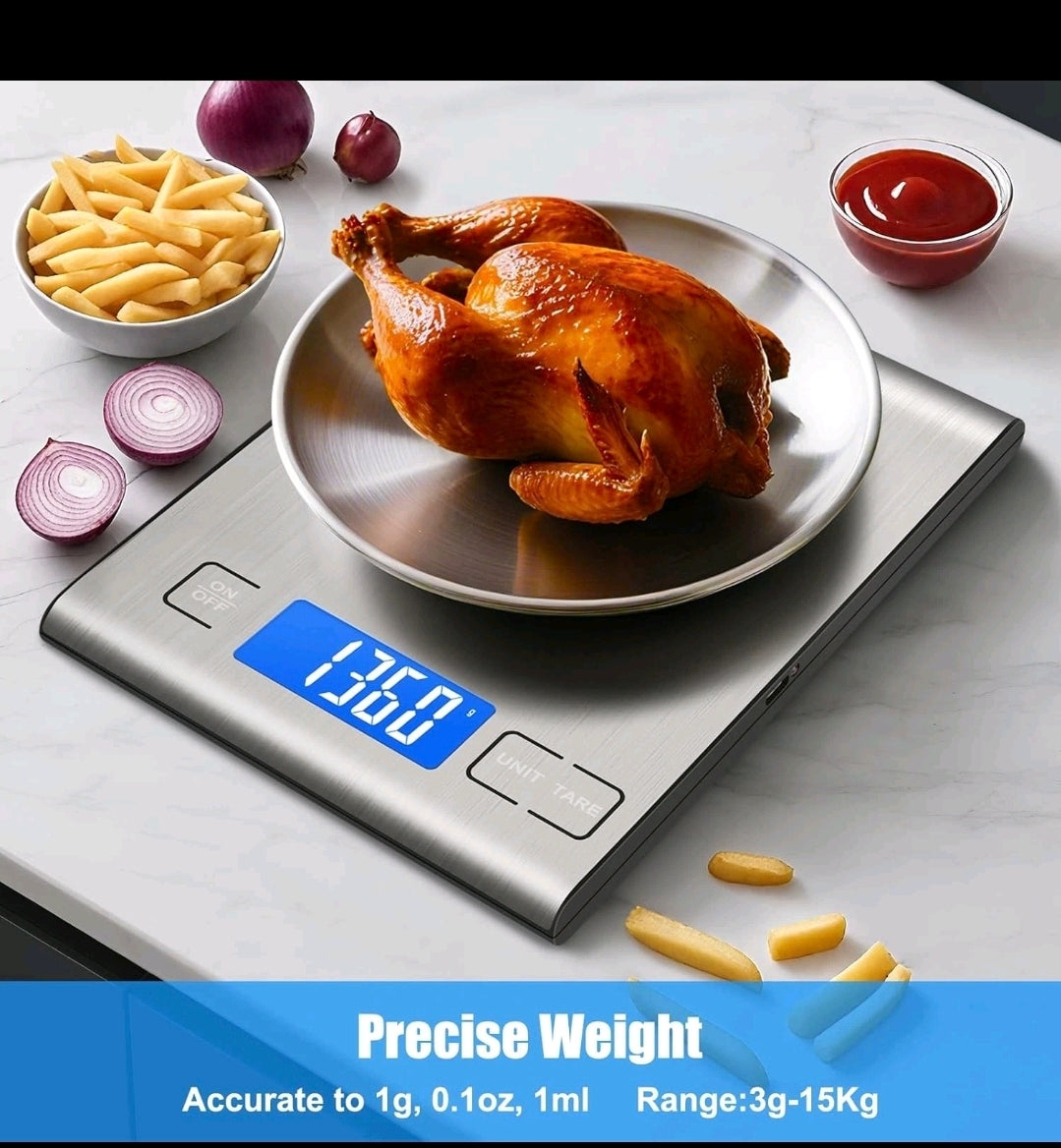 Diyife Rechargeable Digital Kitchen Scales, 1g/15kg 33lbs Food Weighing Scales