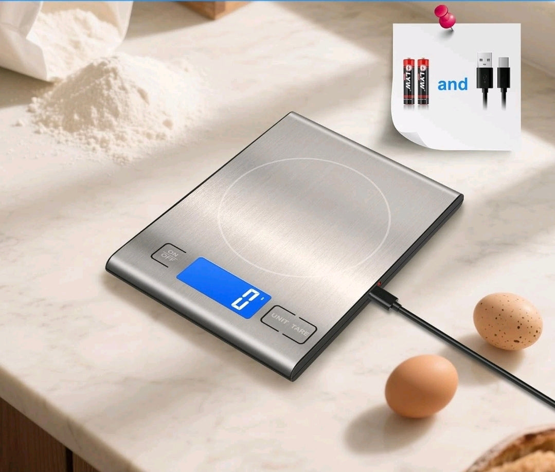 Diyife Rechargeable Digital Kitchen Scales, 1g/15kg 33lbs Food Weighing Scales