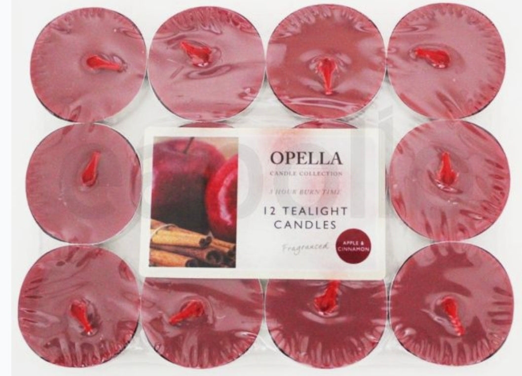 Opella Dark Cherry Scented Tealight Candles 12pk