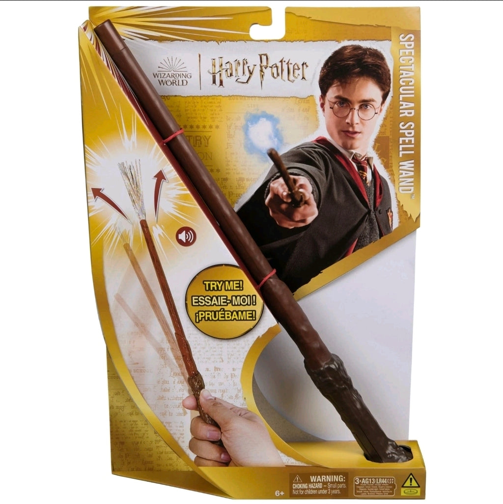 Harry Potter 11-Inch Spectacular Spell Magic Wand with Sparkle Visual Effect