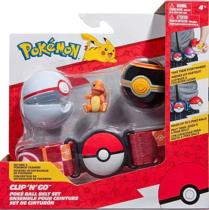Pokémon Charmander Clip 'N' Go Belt Set – Figure & Belt Clip for Kids