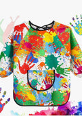 GSrenyu Kids Painting Apron, Waterproof Child Art Smock with Pocket, Long Sleeve Children's Art Apron for Painting,Cooking,Eating,Arts Children Ages 3-8 (2pcs)
