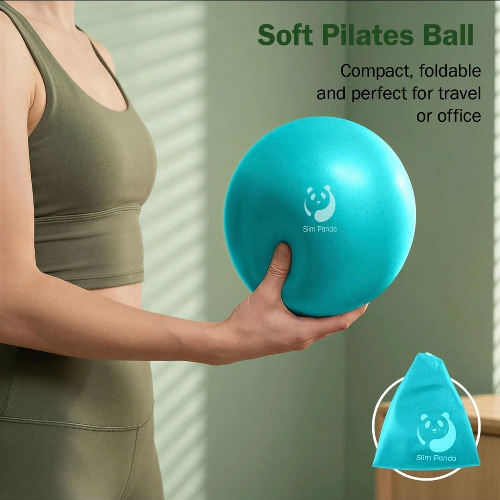 Slim Panda 9-Inch Pilates Ball – Lake Blue | 23–25cm Mini Exercise Ball