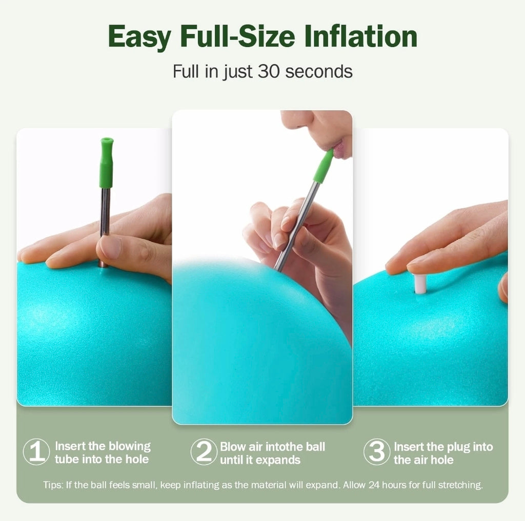 Slim Panda 9-Inch Pilates Ball – Lake Blue | 23–25cm Mini Exercise Ball