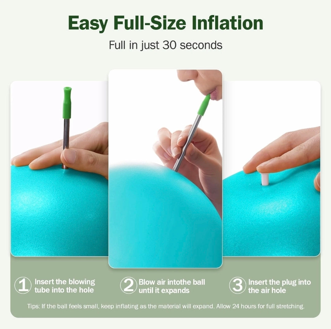 Slim Panda 9-Inch Pilates Ball – Lake Blue | 23–25cm Mini Exercise Ball