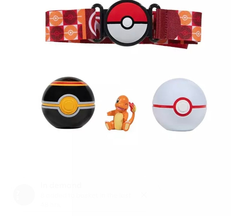 Pokémon Charmander Clip 'N' Go Belt Set – Figure & Belt Clip for Kids
