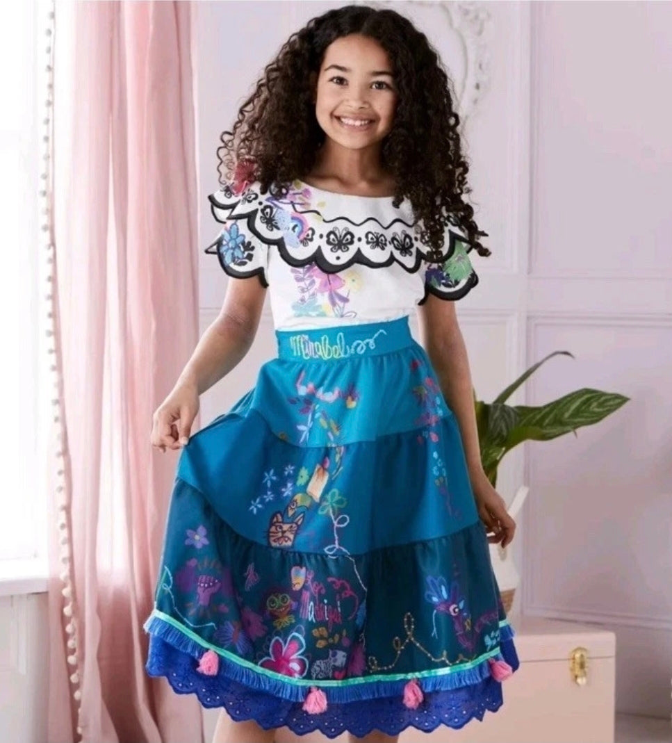 Encanto Mirabel Fancy Dress Up Costume Kids Age Uk 7-8 Outfit Disney Store