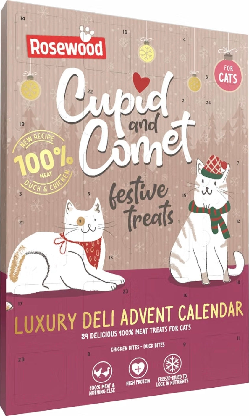 Rosewood Cupid & Comet Luxury Deli Advent Calendar for Cats – 24 Treat Doors